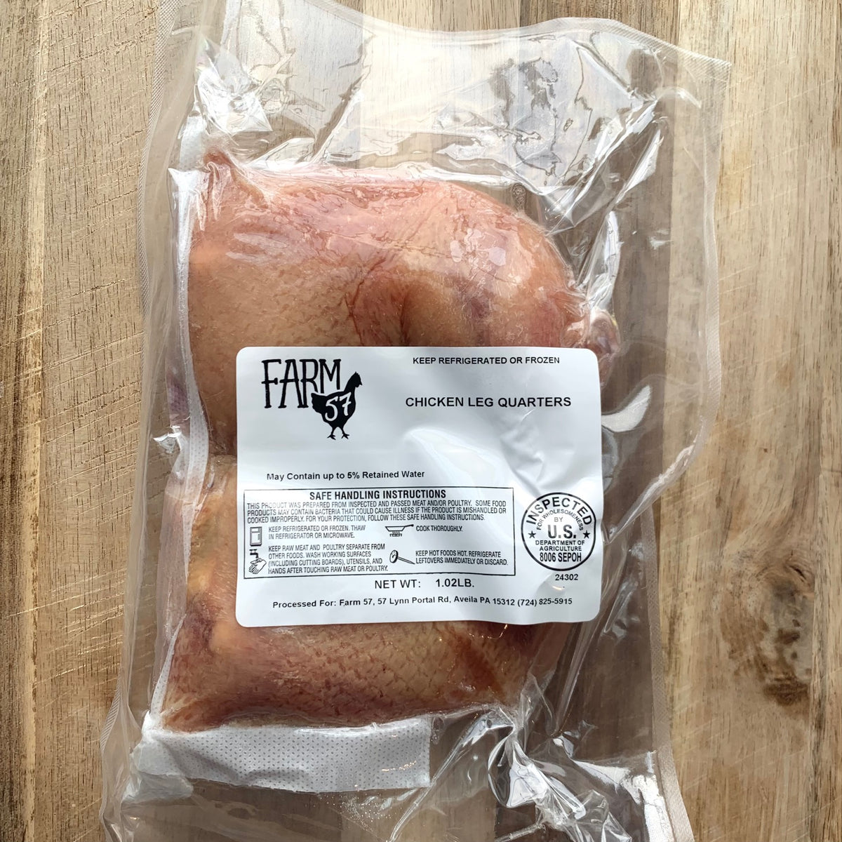 vacuum sealed and frozen